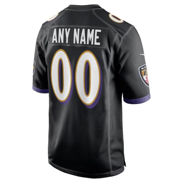 Baltimore Ravens - Alternate Custom NFL Game Jersey - Black - Image 3