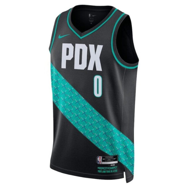 Damian Lillard Portland Trail Blazers Unisex 2023 NBA Jersey - City Edition - Black - Image 2