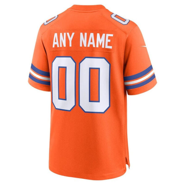 Denver Broncos - Mile High Collection - 1977 Throwback Custom NFL Game Jersey - Orange - Image 3