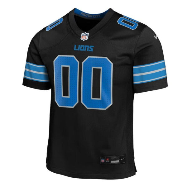 Detroit Lions - Alternate Custom NFL Game Jersey - Black - Image 2