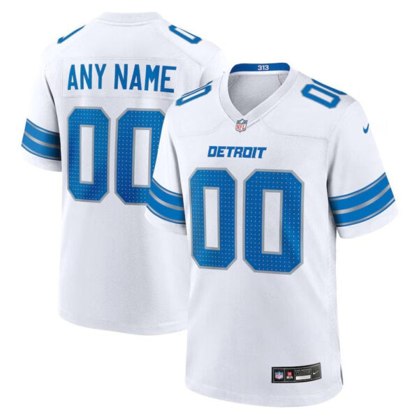 Detroit Lions - Custom NFL Game Jersey - White - Image 3