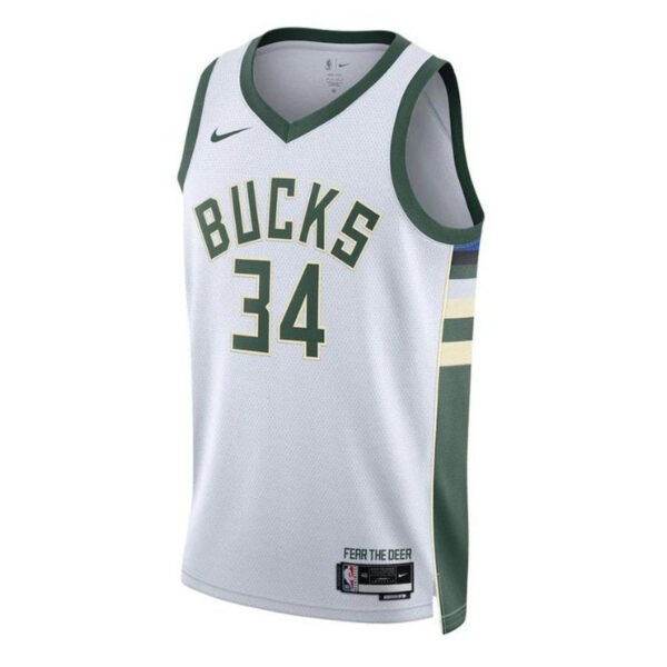 Giannis Antetokounmpo Milwaukee Bucks Unisex 2023 NBA Jersey - Association Edition - White - Image 2