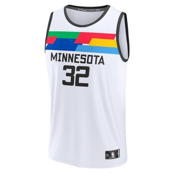 Karl-Anthony Towns Minnesota Timberwolves Unisex 2023 Fastbreak NBA Jersey - City Edition - White - Image 2