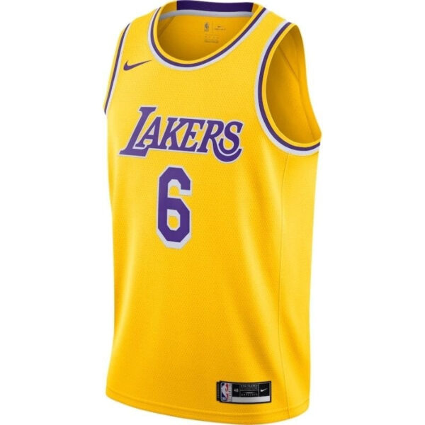 Los Angeles Lakers LeBron James #6 2021/22  Player NBA Jersey Yellow - Image 2