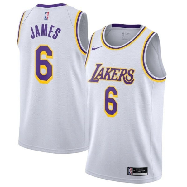 Los Angeles Lakers LeBron James #6 2021/22  Player NBA Jersey Yellow - Image 4