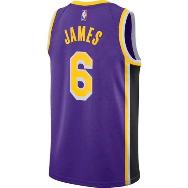 Los Angeles Lakers LeBron James Purple #6 2021/22 Player NBA Jersey - Image 2