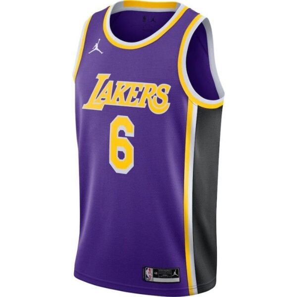 Los Angeles Lakers LeBron James Purple #6 2021/22 Player NBA Jersey - Image 3