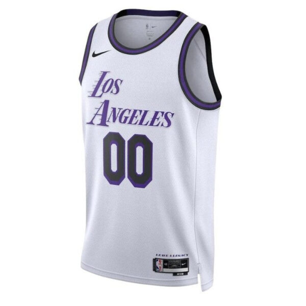 Los Angeles Lakers Unisex 2023 NBA Jersey - City Edition - White - Image 2