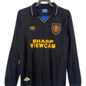 Manchester United 93/94 Black Jersey - Long Sleeve Retro Version