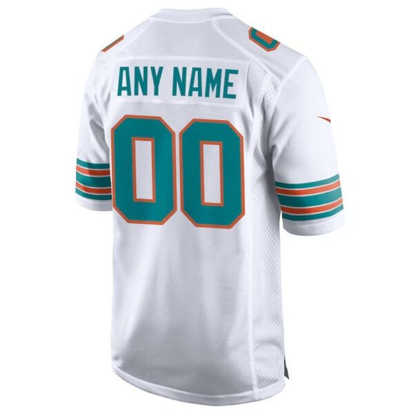 Miami Dolphins - Alternate Custom NFL Game Jersey - White - Image 3