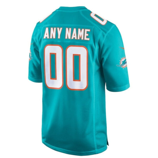 Miami Dolphins - Aqua Custom NFL Game Jersey - Image 3