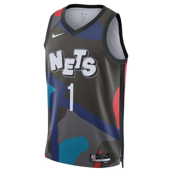 Mikal Bridges Brooklyn Nets Unisex 23/24 NBA Jersey - Black - City Edition - Image 2