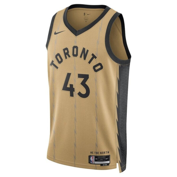 Pascal Siakam Toronto Raptors Unisex 23/24 NBA Jersey - Gold - City Edition - Image 2