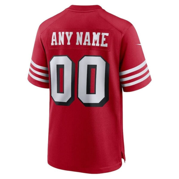 San Francisco 49ers - Scarlet Alternate Custom NFL Game Jersey - Image 3