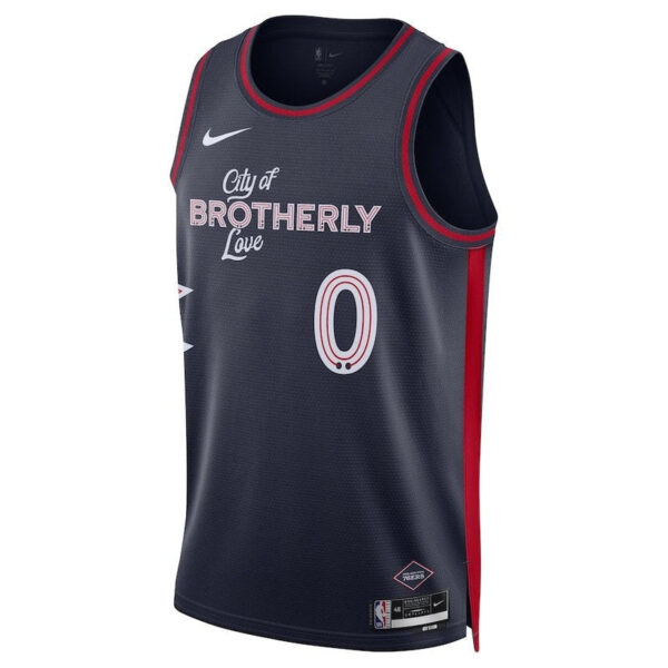 Tyrese Maxey Philadelphia 76ers Unisex 23/24 NBA Jersey - Navy - City Edition - Image 2