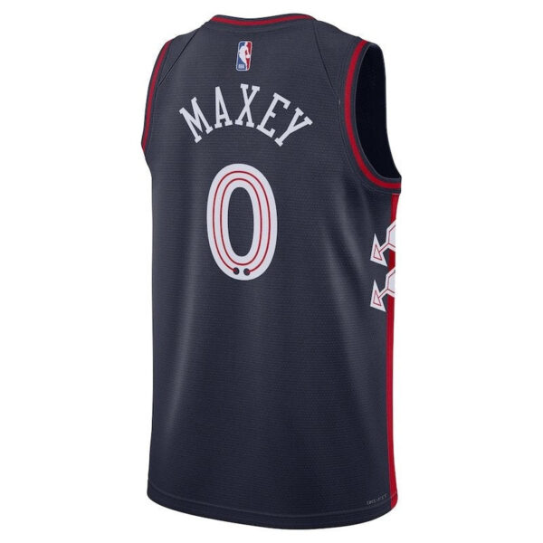 Tyrese Maxey Philadelphia 76ers Unisex 23/24 NBA Jersey - Navy - City Edition - Image 3